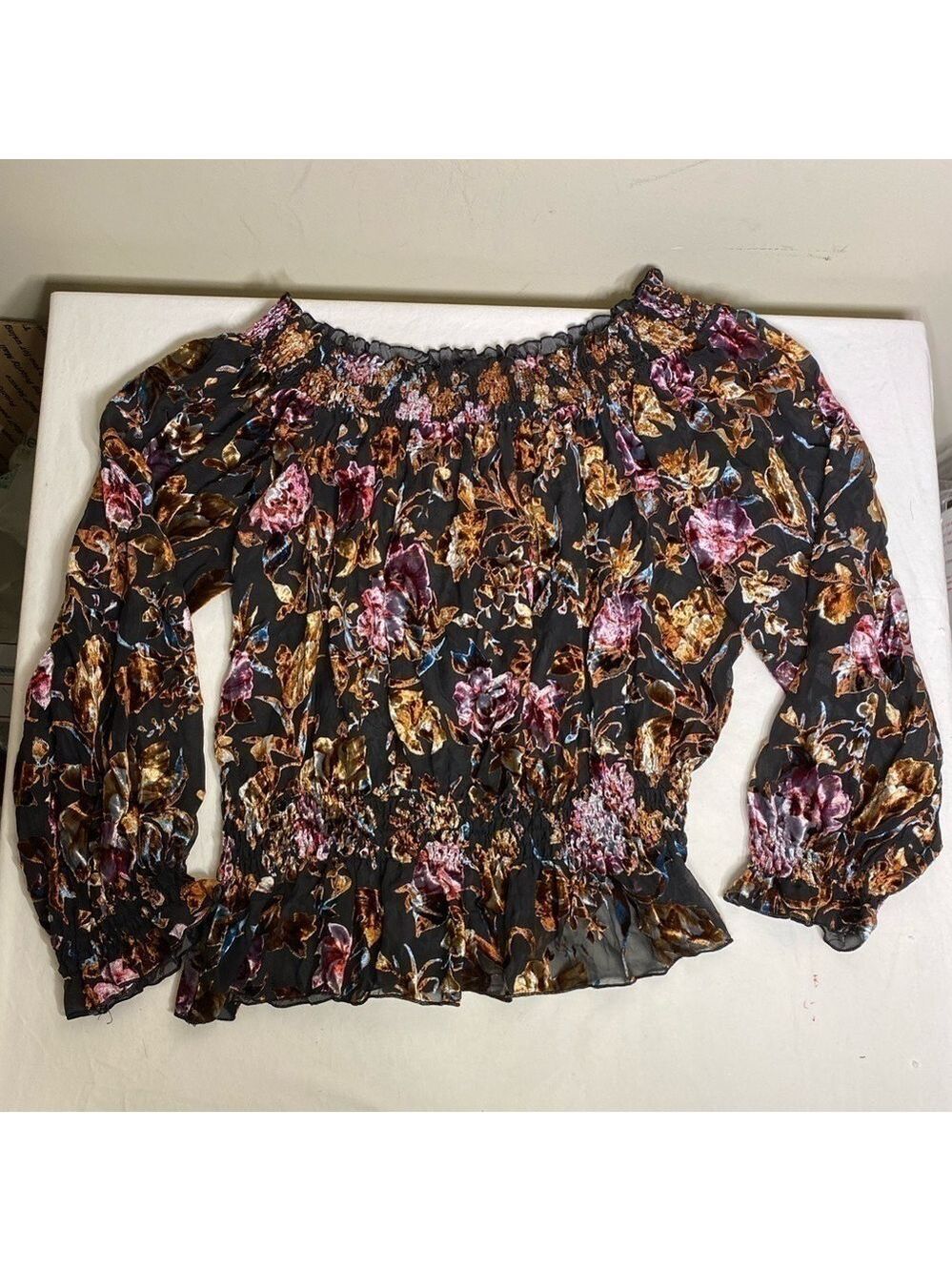 Colleen Lopez Burnout Blouse M